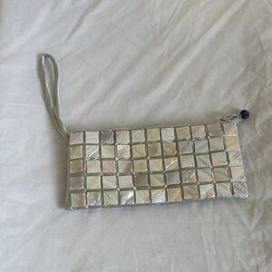 Shiraleah Mother of Pearl Shell Tile Evening Clutch - Vintage 90s Style